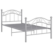 Letto singolo | Letto per adulti | Giroletto Grigio in Metallo 90x200 cm