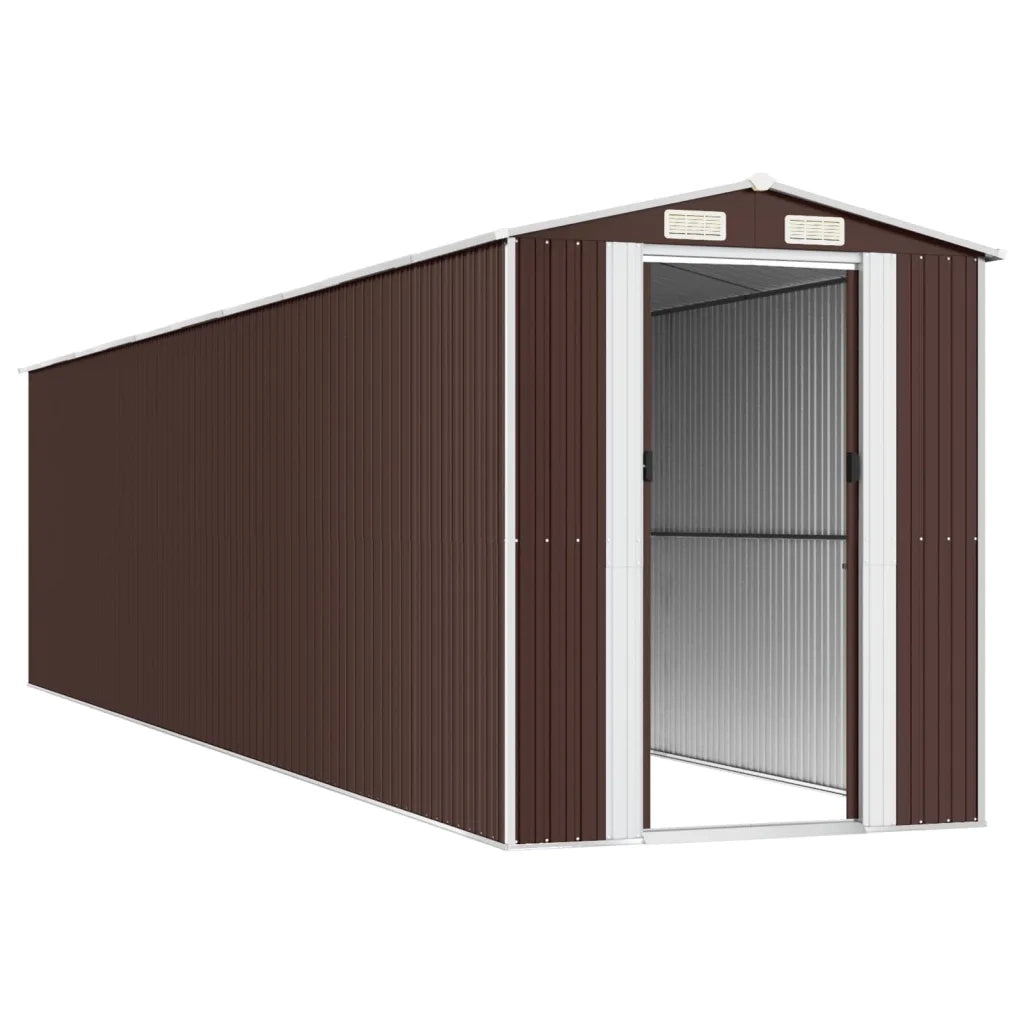 Capanno da Giardino Marrone Scuro 192x855x223cm Acciaio Zincato 3147468