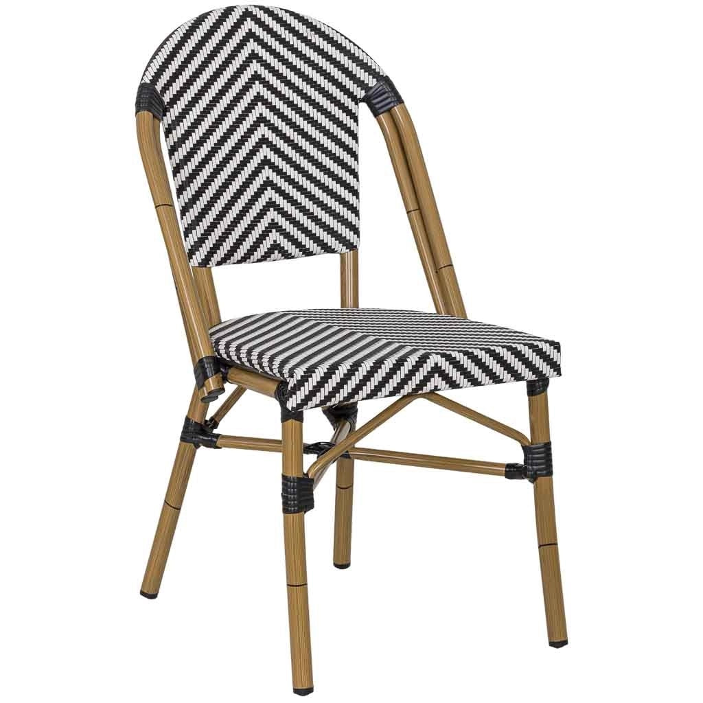 Fauteuil in rotin sintetico bianco e nero 46x57x88 cm (altezza)