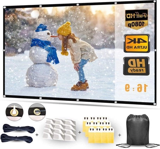 9 HD - Telaio Opportuno da 84 Pollici per Cinema Domestico - Ingresso Esterno e Interno - Schermo da Proiezione Opportuno da 84 Pollici