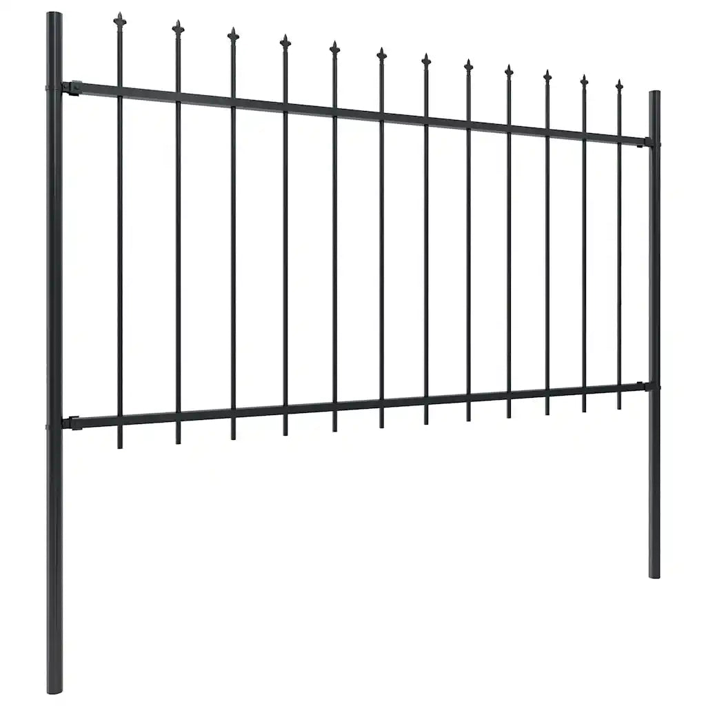 Recinzione da Giardino con Punta a Lancia in Acciaio 1673x100 cm Nero 277620
