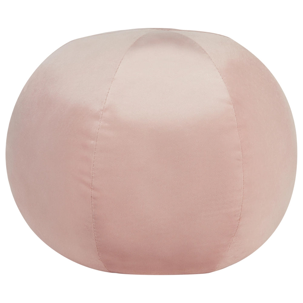Cuscino decorativo tondo in velluto rosa 30 x 30 cm con nappe federa rimovibile