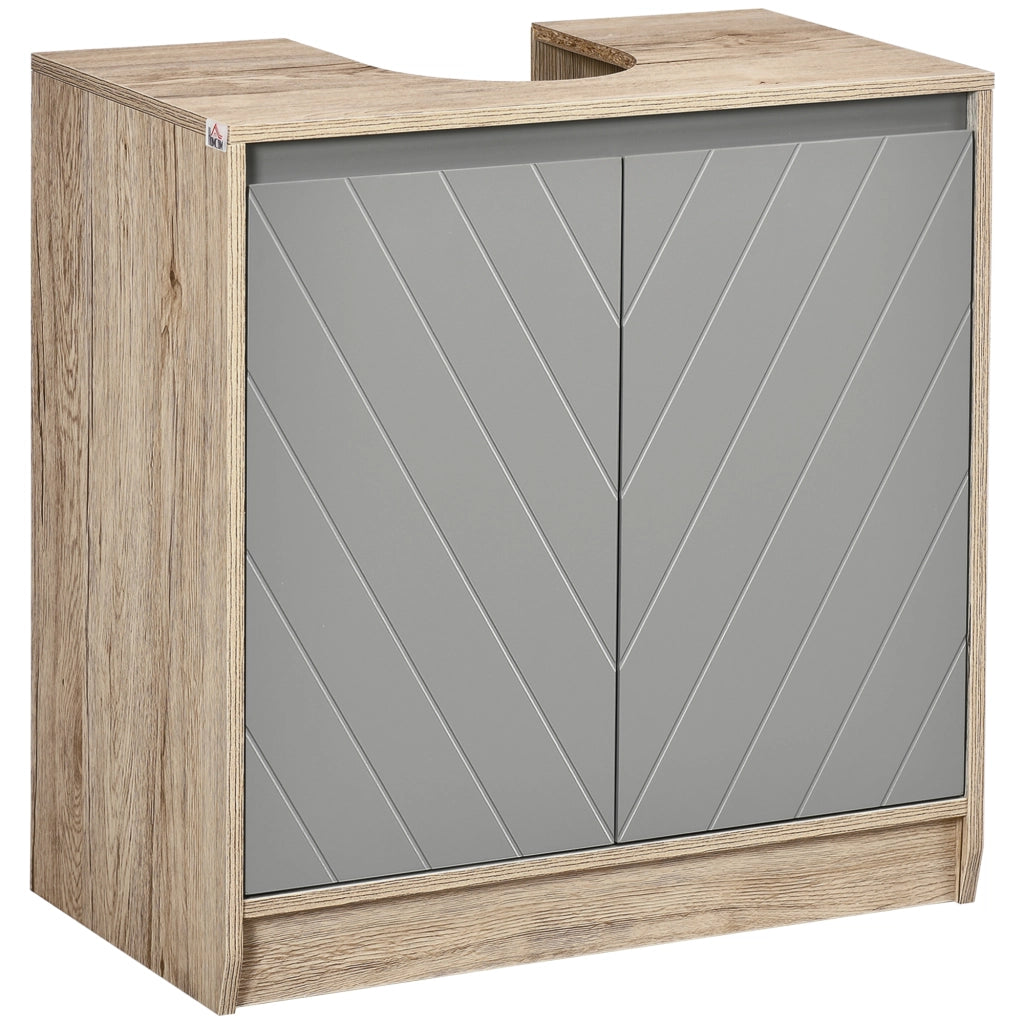 Mobile Bagno Sottolavabo ¨C zephmum ¨C 60x30x59.8 cm Legno Rovere Grigio