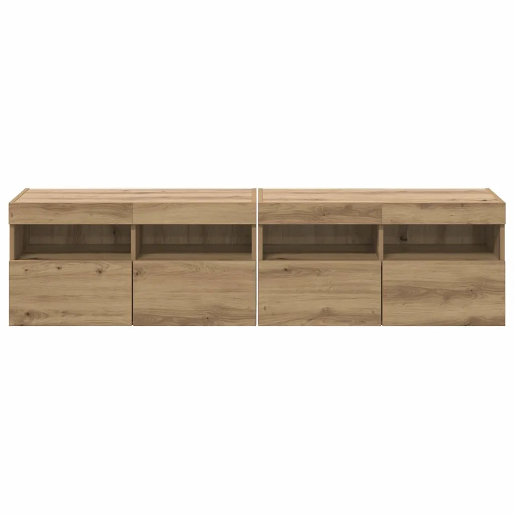 Mobiletti TV da Parete 2 pcs Rovere artigianale 80 x 30 x 40 cm
