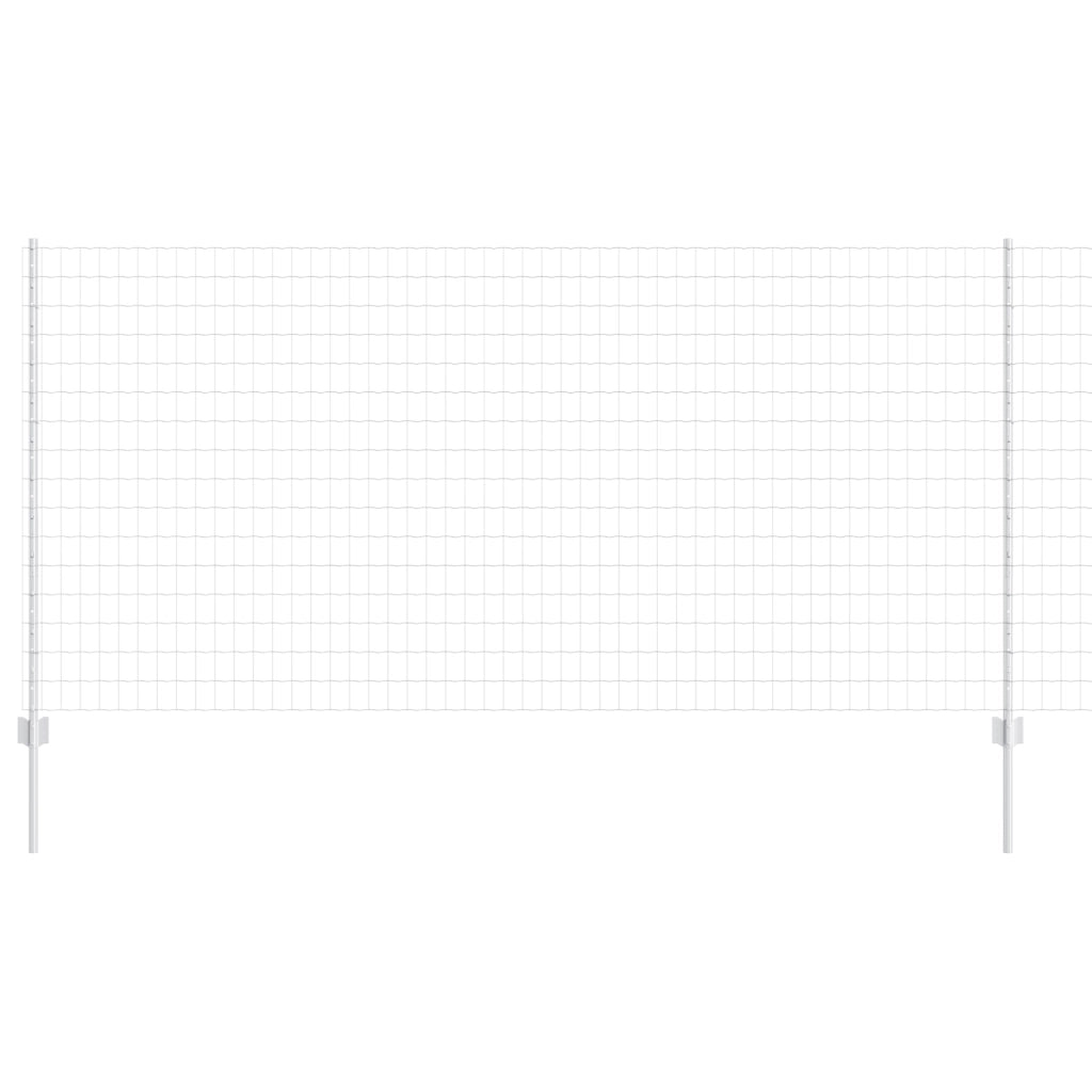 Recinzione Euro con 10 Post in Acciaio Argento 1,2x10 m