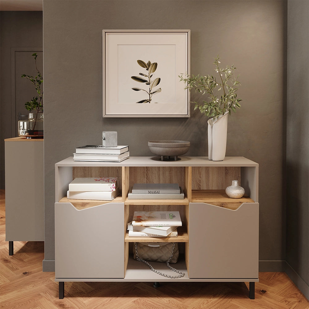 Vicco Credenza Greige/rovere artigianale 120 x 81.3 cm con 2 porte