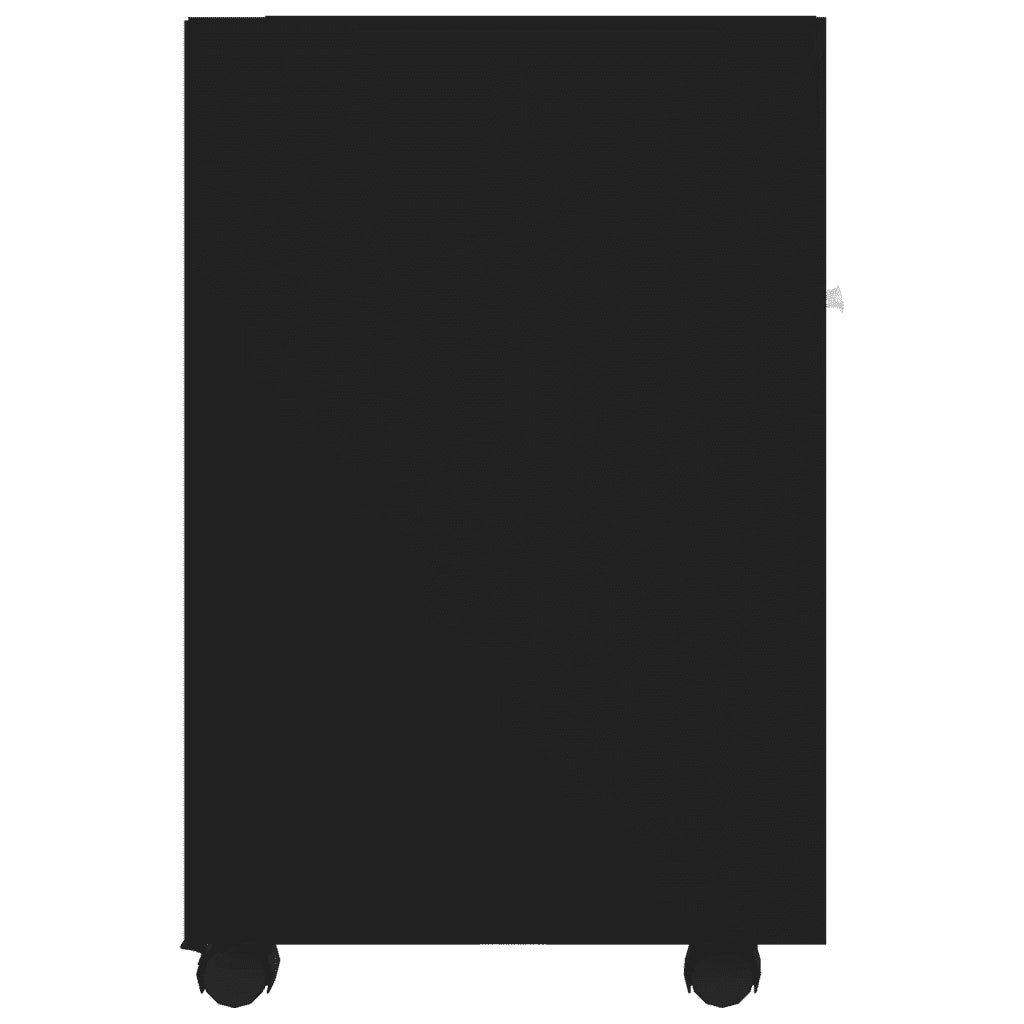 Credenza con Ruote Nera 33x38x60 cm in Legno Multistrato 803048