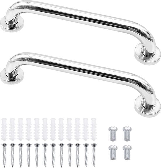 Maniglie di sicurezza antiscivolo per bagno e doccia - 30 cm, 2 pezzi - Acciaio inossidabile