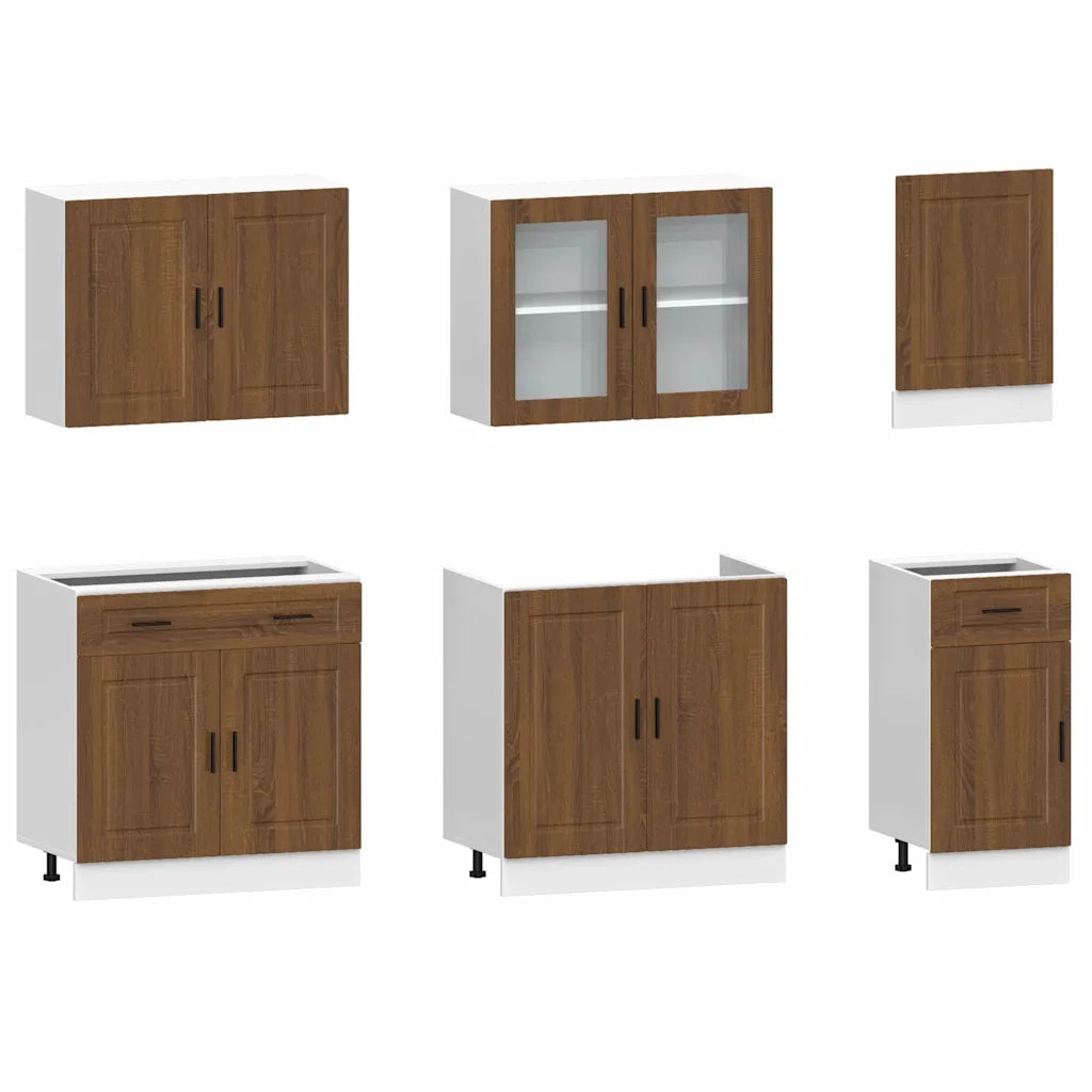 Set Mobili da Cucina 7 pz Porto Rovere Marrone in Truciolato 3314758