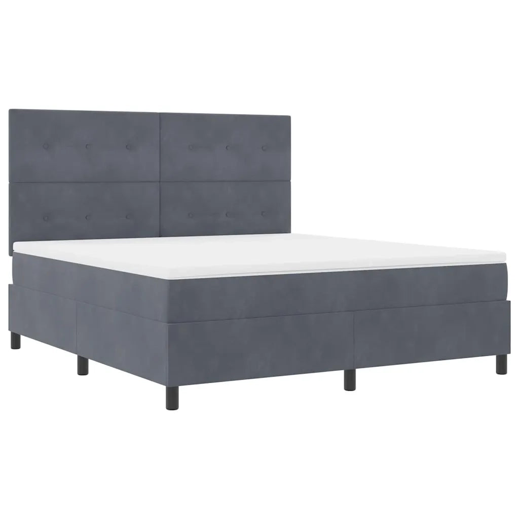Letto a molle con materasso Grigio scuro 180 x 200 cm Velluto 3339849