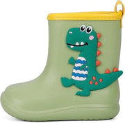 Reginette per bambini con stampa di animali acqua e antiscivolo - Scarpe da pioggia per bambini con dinosauro antiscivolo - Scarpe da pioggia acqua e impermeabili - Facili da indossare e leggere - Misura 14