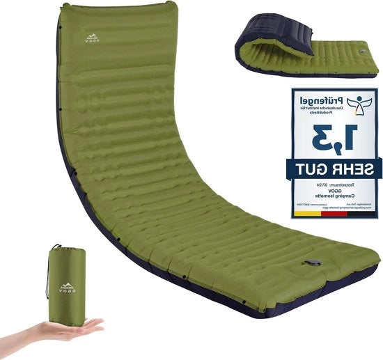 Slaapmat opblaasbare extra spessa - 10 cm - leggero e impermeabile con pompa integrata - per trekking, escursioni, tenda e viaggi