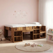 Telaio del letto con storage Legno antico 90 x 190 cm