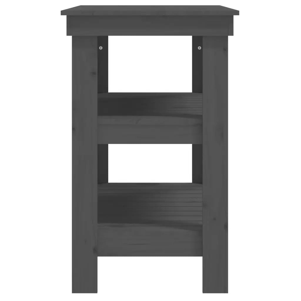 Banco da Lavoro Grigio 78,5x50x80 cm in Legno Massello di Pino 823641