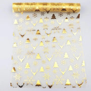 Tavolino decorativo brillante oro - Tavolo copri tavolo - Resistente all'acqua - Poliestere - 28 x 500 cm