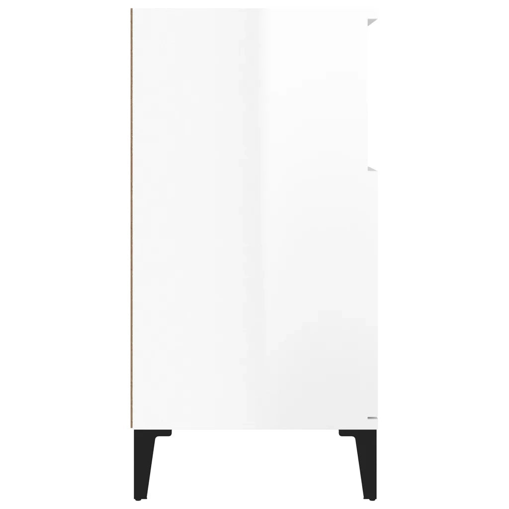 Credenza Bianco Lucido 60x35x70 cm in Legno Multistrato 821150