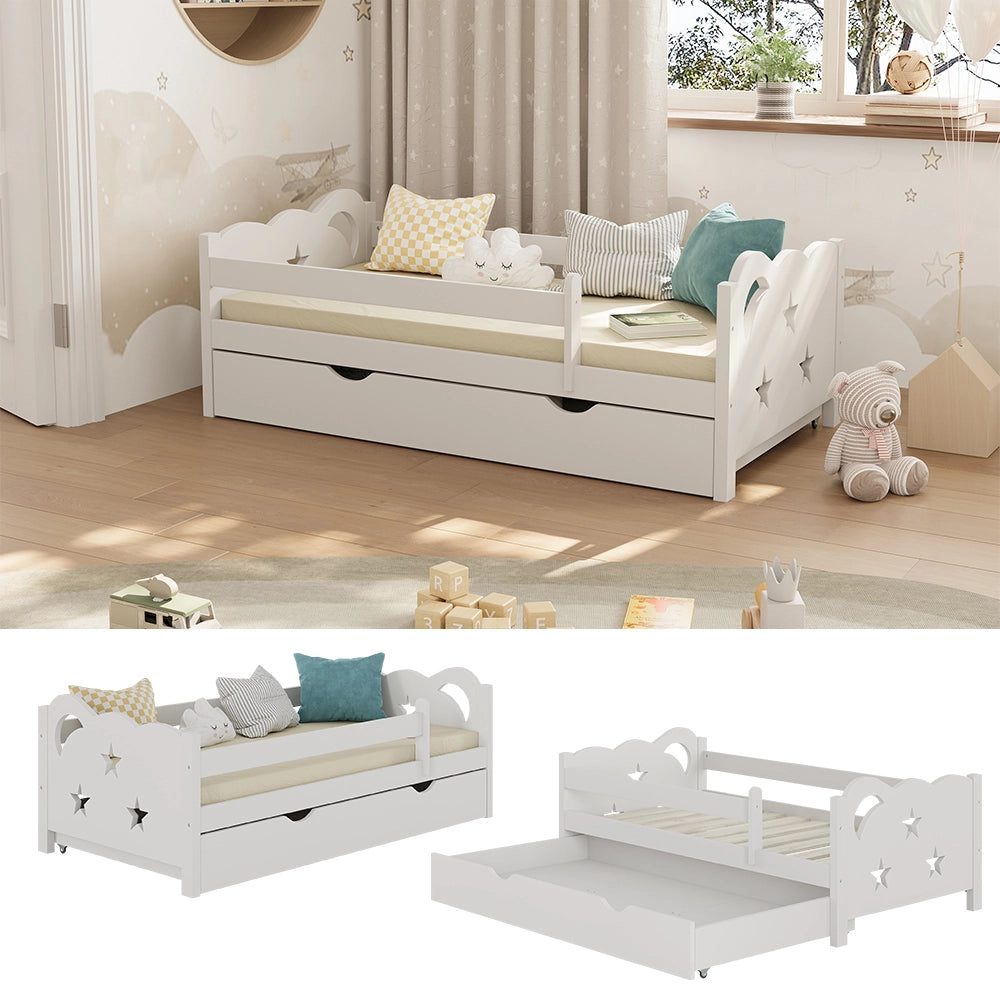 Vitalispa Letto per bambini Bianco 70x140 cm con cassetto, senza materasso