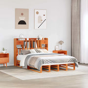 Letto Libreria senza Materasso Marrone Cera 150x200 cm in Pino 3323964