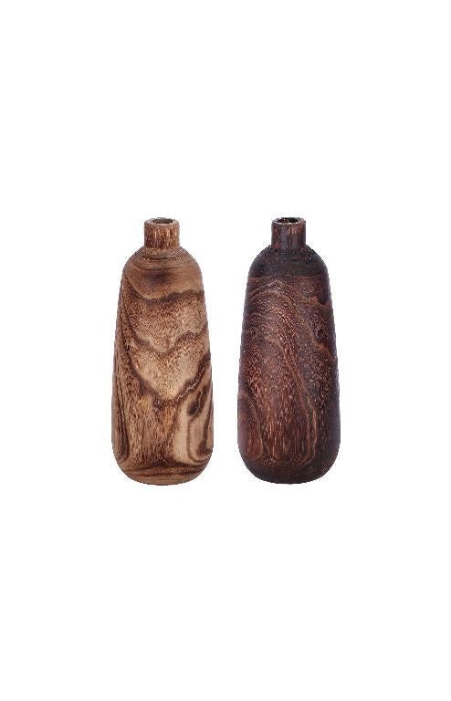 1 Pezzo Vaso Decorativo Casa in Legno Henry 13 x 33 cm 2 Colori