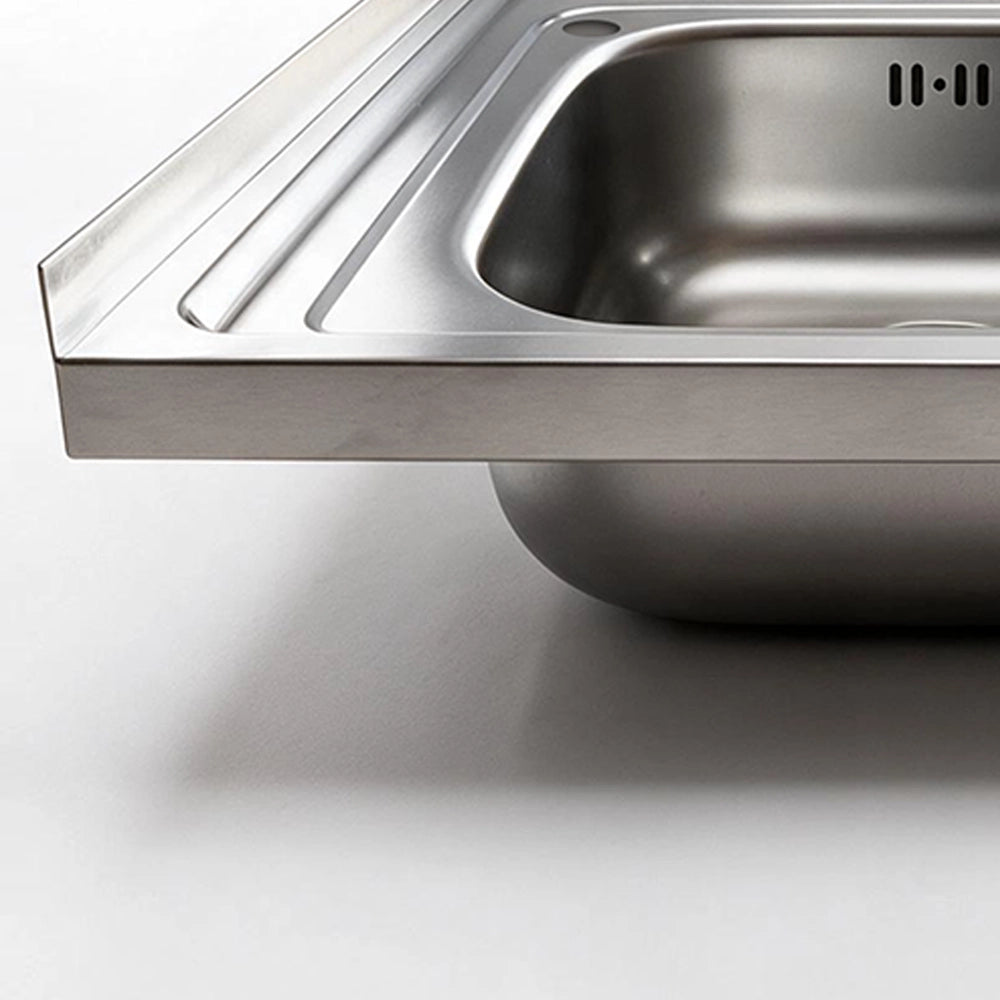 Lavello cucina da appoggio 120x60 due vasche con gocciolatoio destro SA46DX