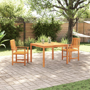 Set da Pranzo per il Giardino 3 Pezzi in Legno Massello di Acacia
