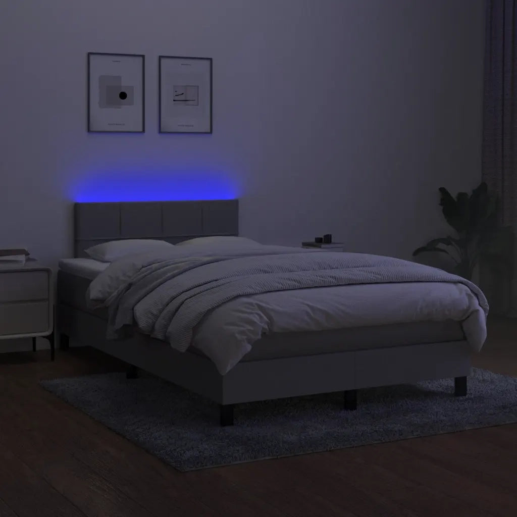 Letto a Molle Materasso e LED Grigio Chiaro 120x190 cm Tessuto 3270039