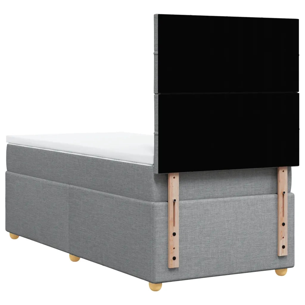Giroletto a Molle con Materasso Grigio Chiaro100x200 cm Tessuto 3291191