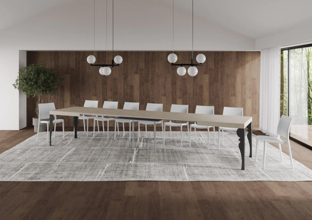 Tavolo Allungabile 160-420x90x77 cm Paxon Cashmere Telaio Antracite