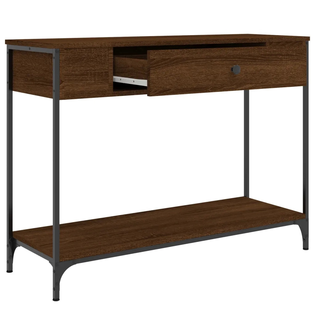 Tavolo Consolle Rovere Marrone 100x34,5x75 cm Legno Multistrato 834164