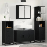 Set di mobili per il bagno 4 pcs Rovere Nero Legno multistrato 3402484