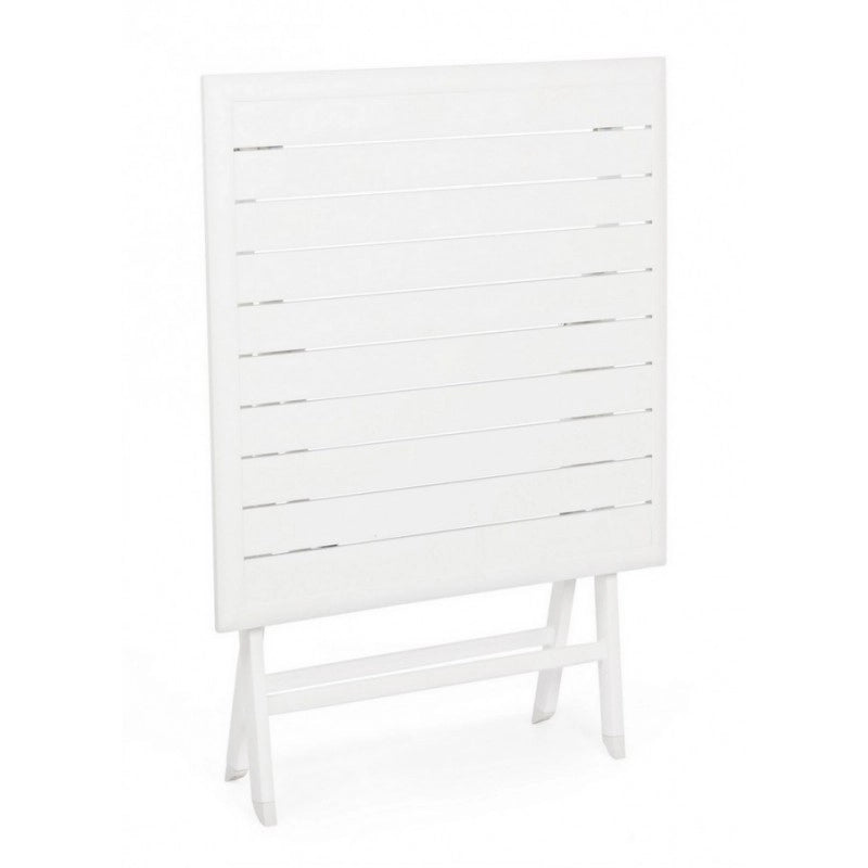 Tavolo da esterno pieghevole in alluminio Bianco ELIN 70x70x h71 cm