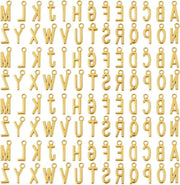 104 pezzi di lettere da appendere A-Z - con decorazione a zinklegering dorata - ipoallergenico - creare gioielli DIY - Materiale metallico.