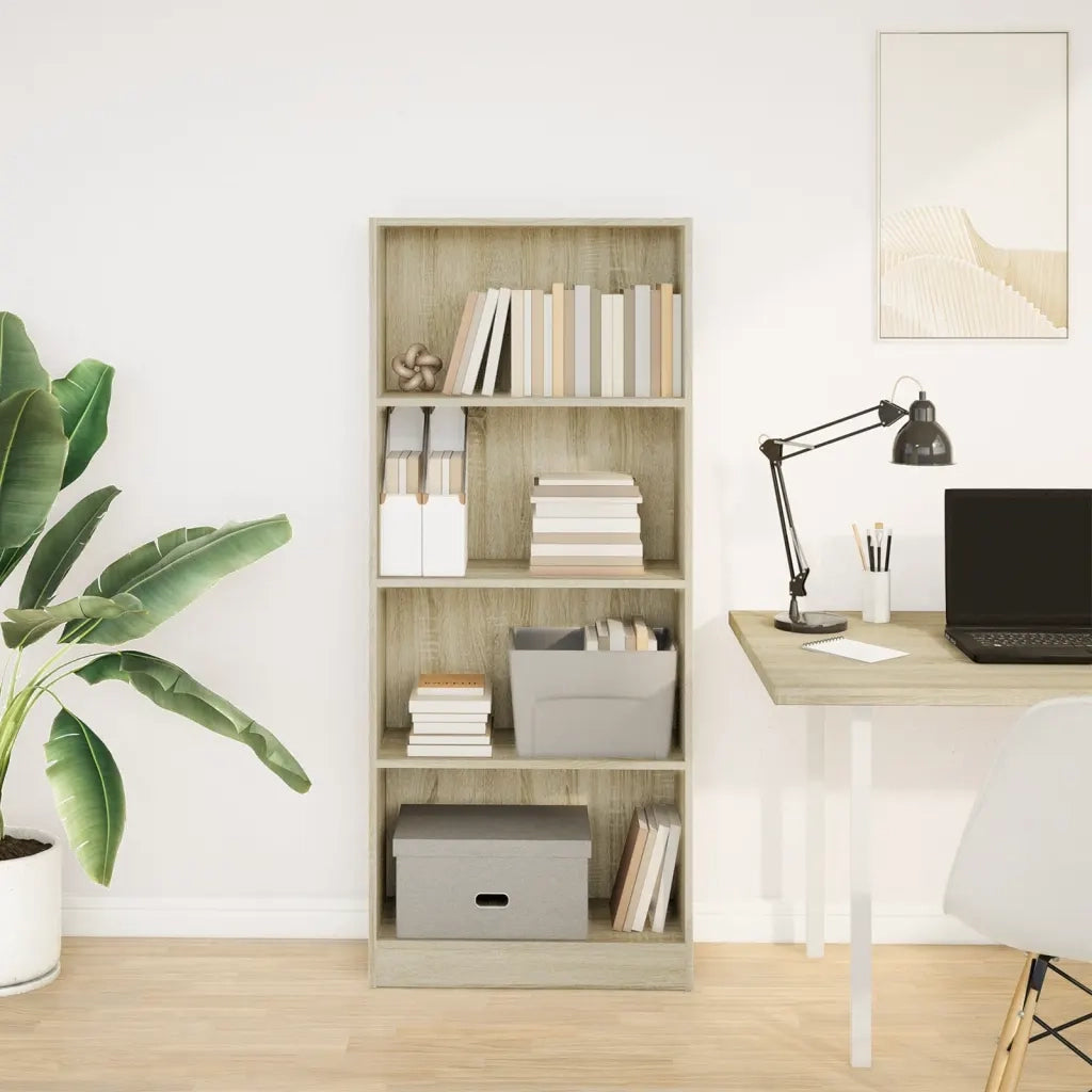 Libreria Rovere Sonoma 60x24x143 cm in Legno Multistrato 857814