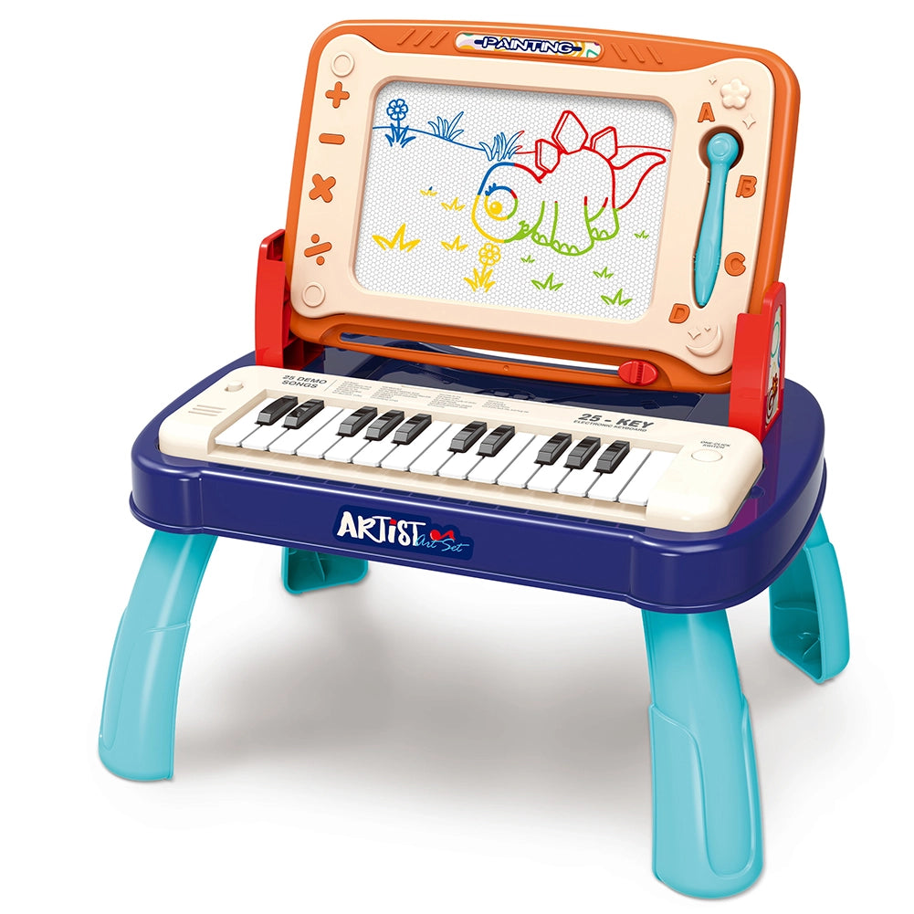 Tastiera Gioco Musicale 25 Tasti con Lavagna Magica per Bambini Gioco Educativo 3+ Anni Multicolore