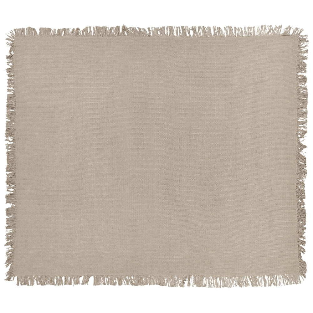 Copriletto tortora in tessuto di cotone 220 x 240 cm con frange Coperta decorativa Biancheria da letto design classico Camera da letto