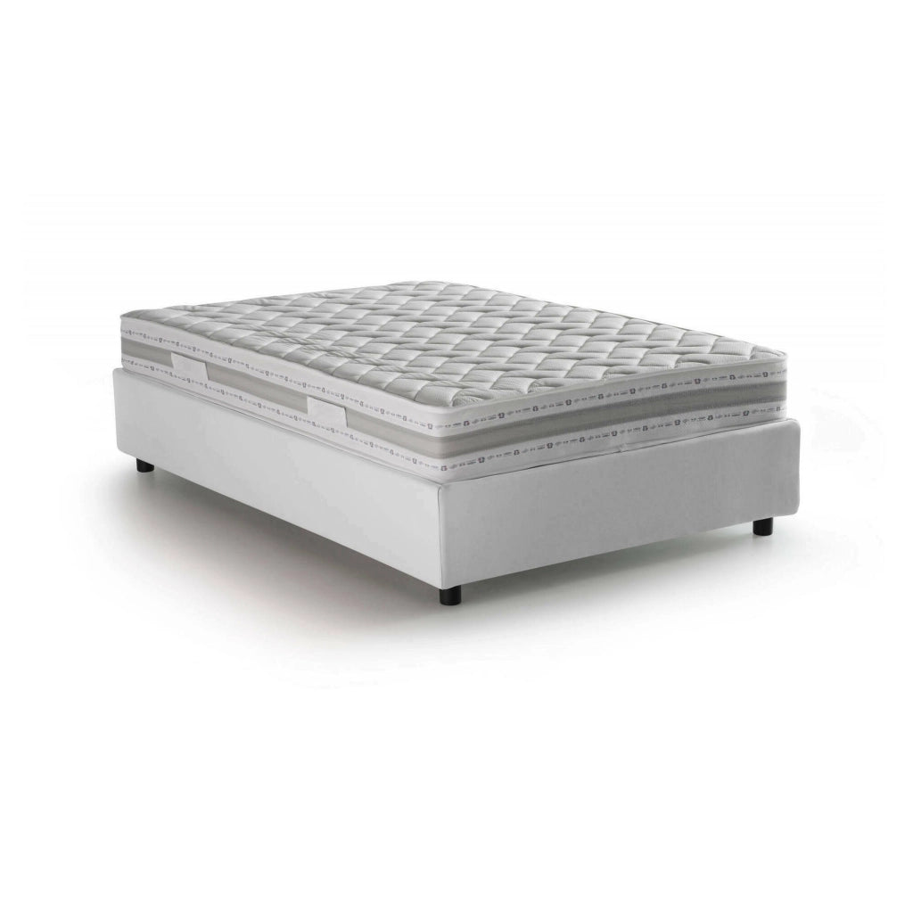 Abici, Letto Piazza e Mezza Materasso Incluso Made in Italy, Bianco
