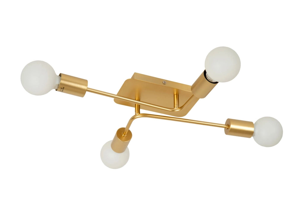 Plafoniera vintage oro opaco Lester 4xE27 40W Lucide