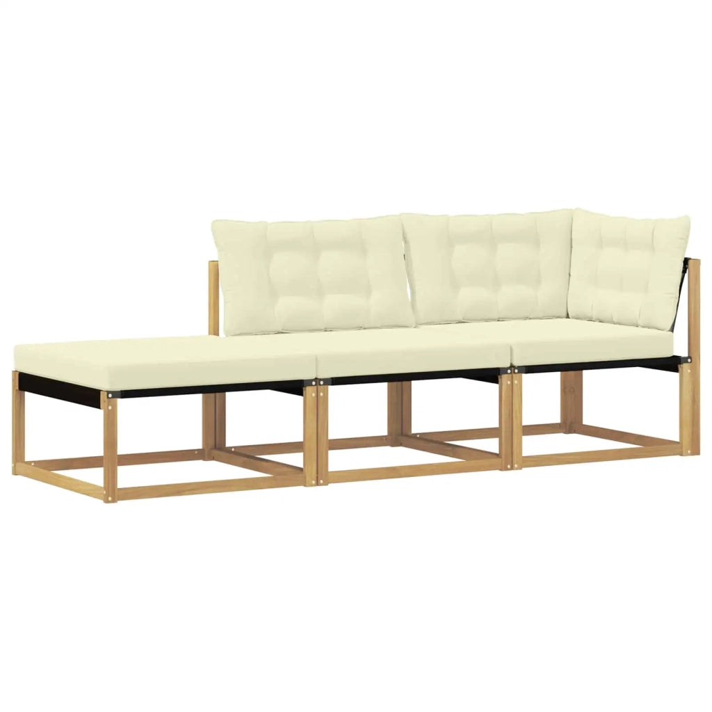 Salotto da Giardino-Divano componibile Sezionale con cuscino Bianco 241,5 x 83 x 73 cm 761391