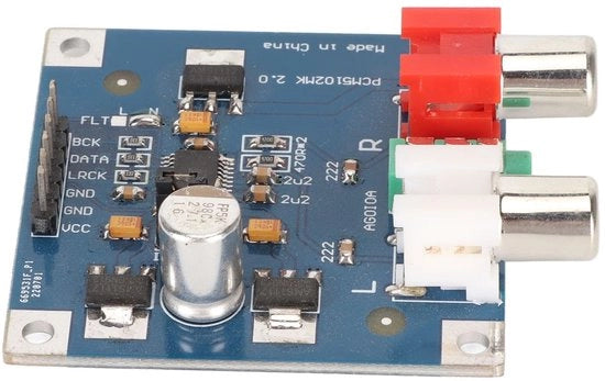 Decoderbord 32bit 384K Audioverwerking - I2S Invoermodule - Amplificatore per Casco - Regolazione Audio Personalizzabile - Alta Risoluzione - Connessioni Versatili - DAC