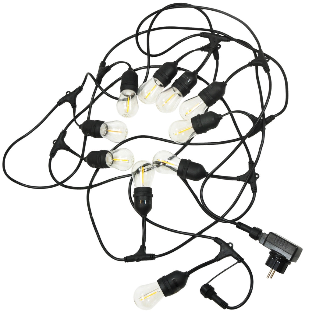 Catena luminosa esterna 5,6m 10xE27 2200K IP44 Polux
