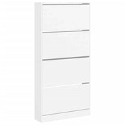 Scarpiera mobiletto portascarpe mobile ingresso/corridoio/soggiorno 4 cassetti a ribalta 80 x 21 x 163,5 cm bianco 02_0021358