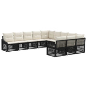 Set Divano da Giardino 11 pcs Nero polyrattan 3436144