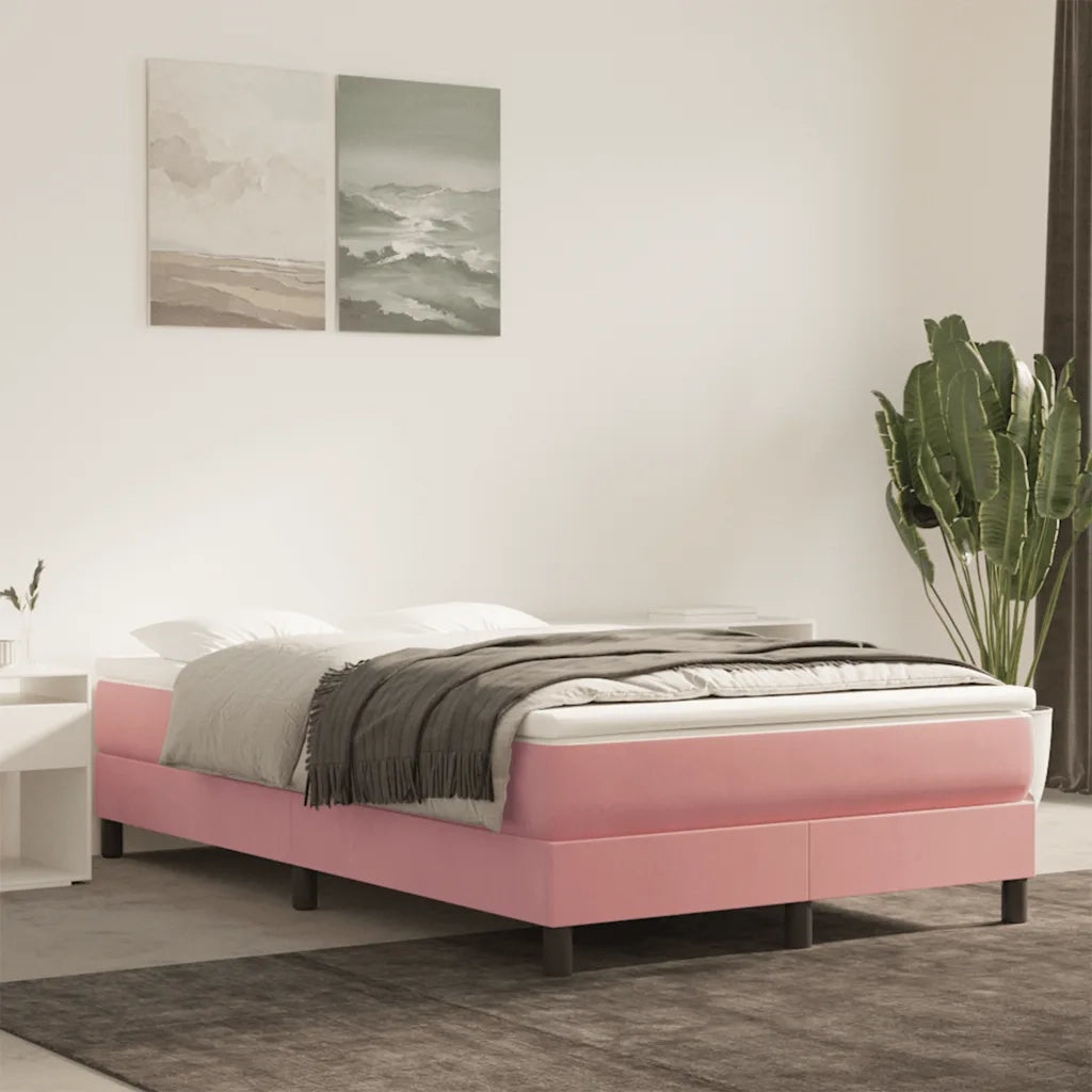 Materasso a Molle Insacchettate-Materasso per letto Rosa 120x220x20 cm in Velluto