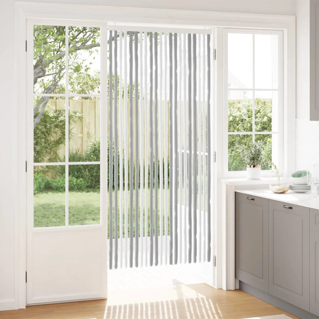 Tenda per insetti in chenille Grigio e Bianco 90 x 200 cm 42034455