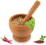 Stampatore e malta di granito per aglio - Accessorio da cucina (legno)