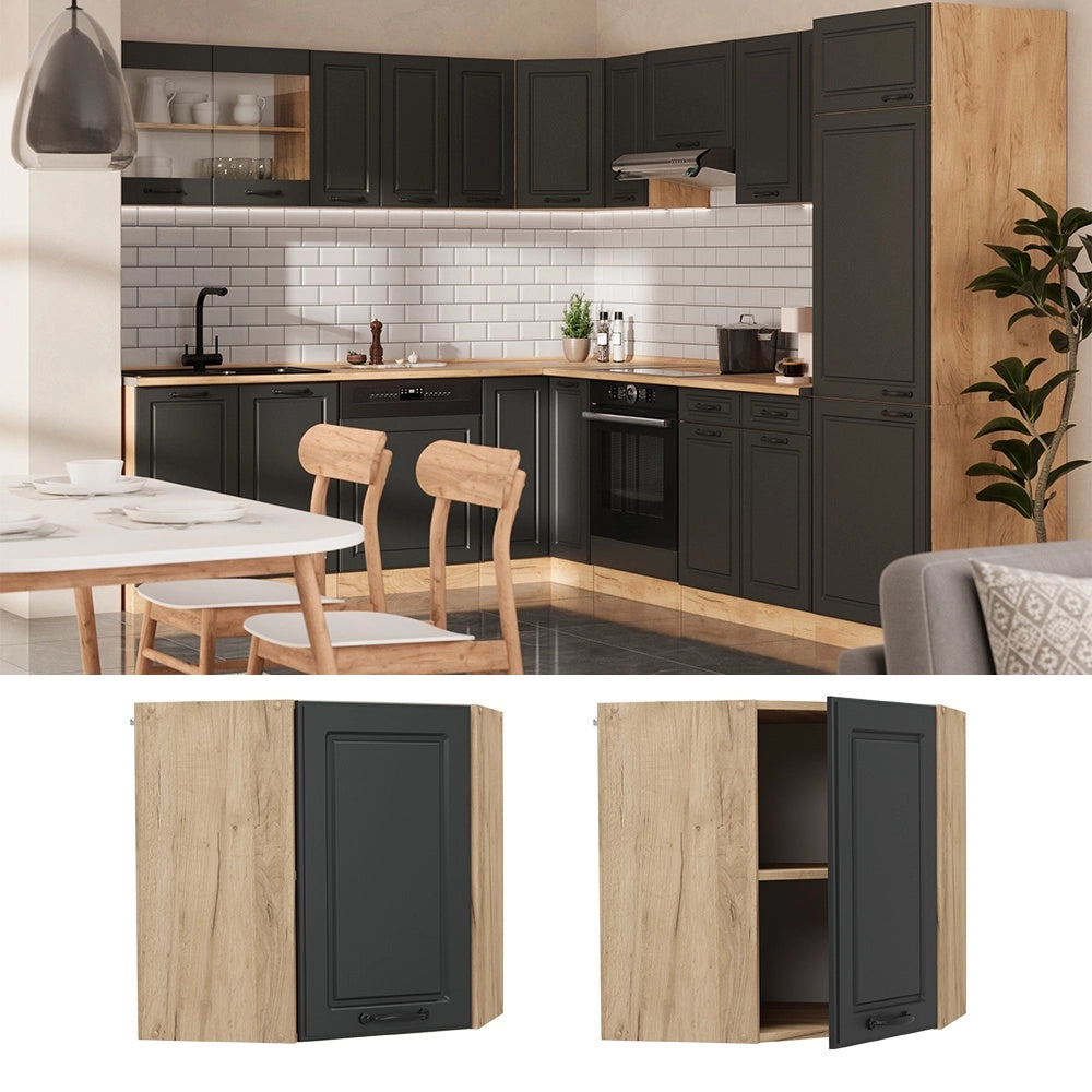 Mobile angolare da cucina R-Line Antracite rustico/Rovere dorato 57 cm Vicco
