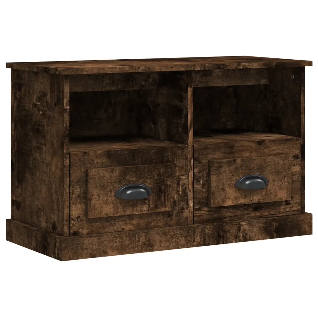 Mobile Porta TV Rovere Fumo 80x35x50 cm in Legno Multistrato 816285
