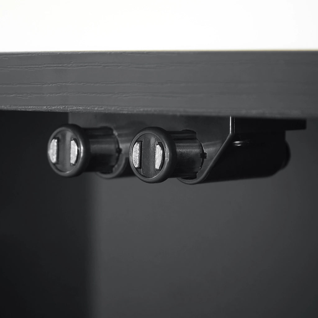 Credenza e madia con 4 ante e vani contenitore, per soggiorno e ingresso, in MDF, nero, 162.5 × 38 × 61 cm