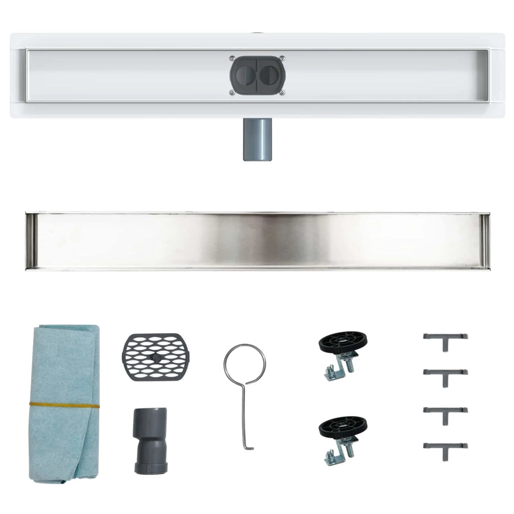 Scarico doccia 2-in-1 con sifone a 360° Argento 60 cm