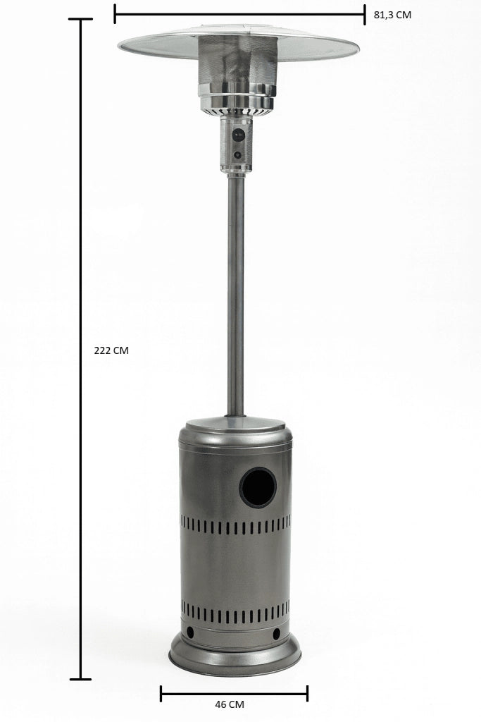STUFA AEREA PATIO DA ESTERNO A GAS GPL MUSHROOM 13KW BAR TERRAZZI COLORE: GRIGIO